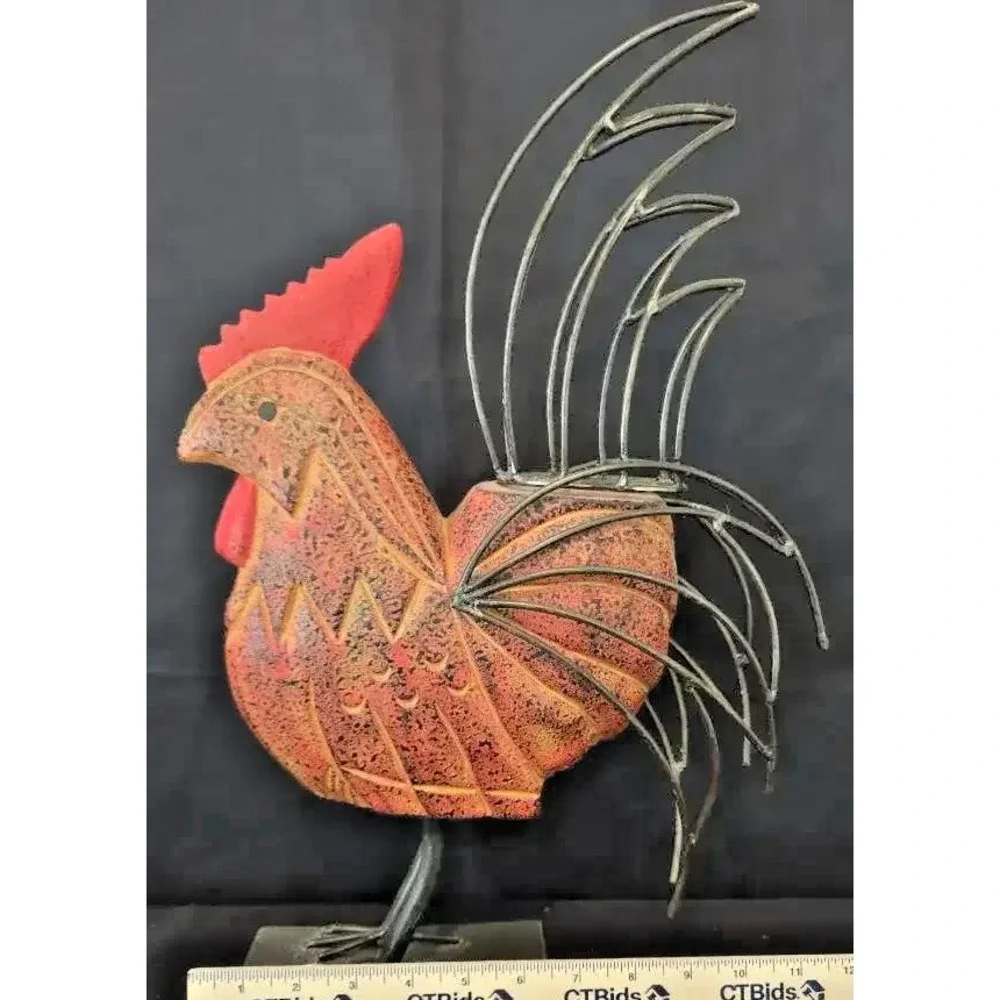 Metal Rooster Decor Collection Red Rooster
